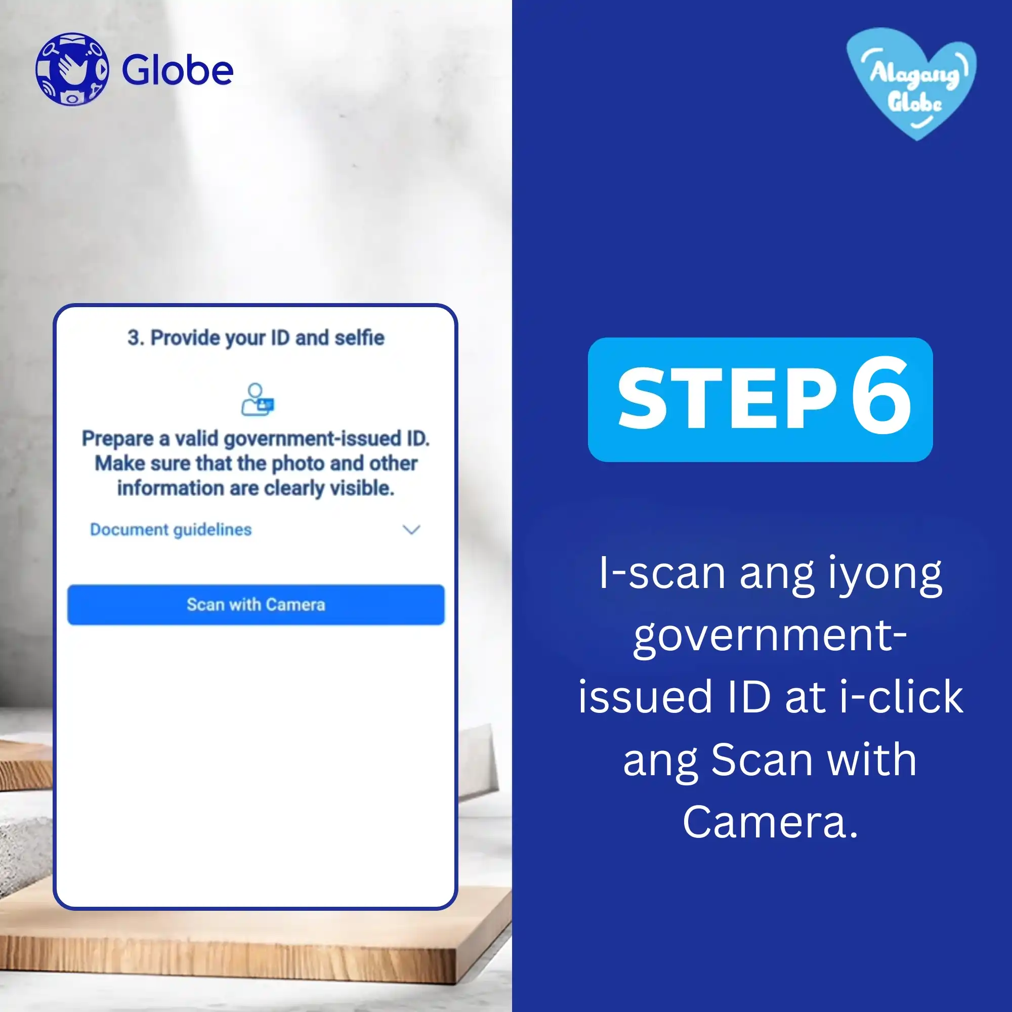 Globe SIM Registration 5 Scan your Governement-issued ID