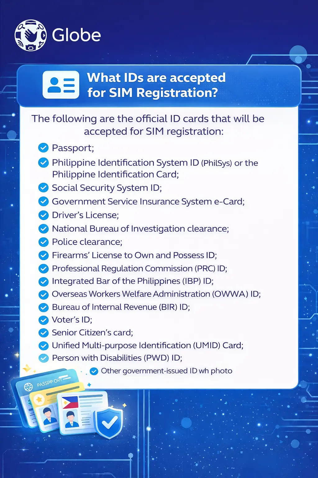 Globe SIM Registration Requirements